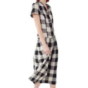 Urban Outfitters Black & White Checkered Drop Waist Midi Length Dress Size M
